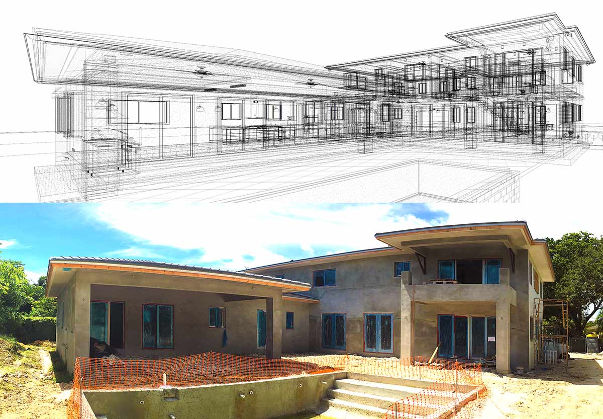 Wireframe + Construction Residence